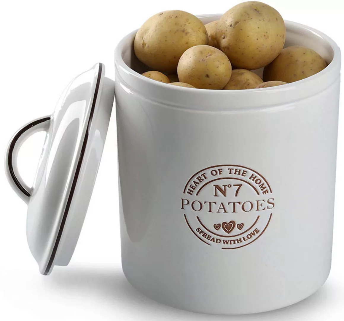 Zeller Vorratsdose Potatoes weiß Keramik B/H: ca. 17,5x24,5 cm günstig online kaufen