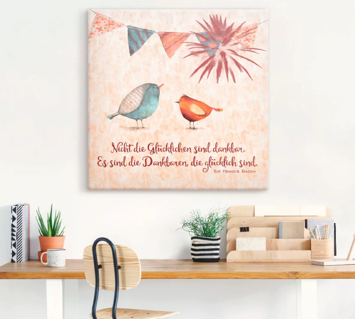 Artland Wandbild "Lebensweisheit Glücklich", Tiere, (1 St.), als Alubild, O günstig online kaufen