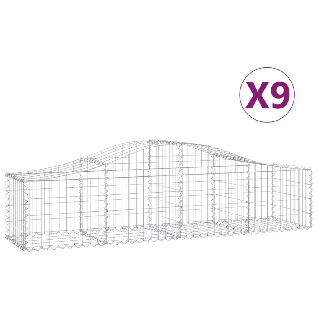 Vidaxl Gabionen Mit Hochbogen 9 Stk. 200x50x40/60 Cm Verzinktes Eisen günstig online kaufen