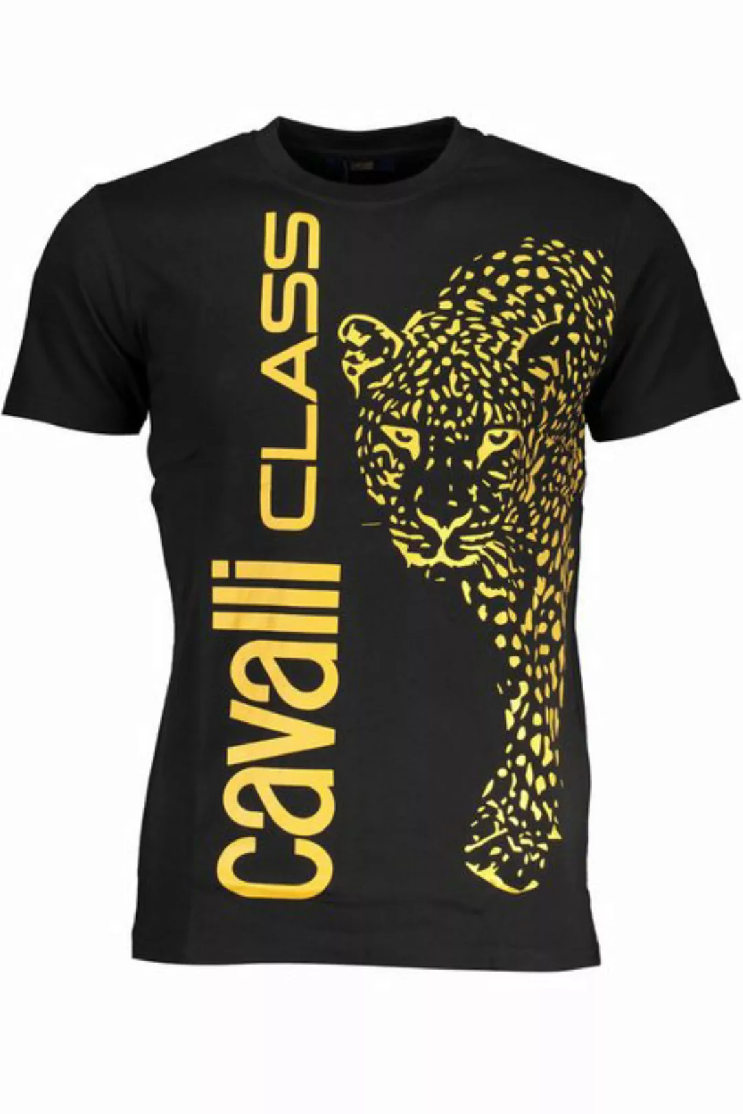 Cavalli Class T-Shirt Herren Kurzarm T-Shirt Schwarz mit Rundhals und günstig online kaufen