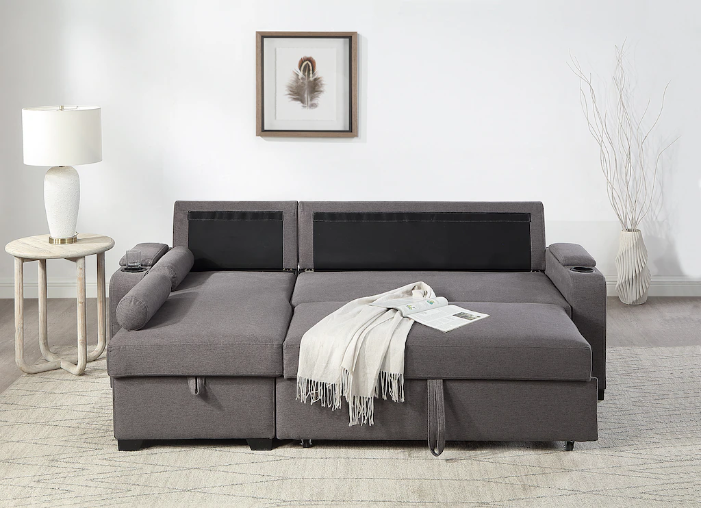 ATLANTIC home collection Ecksofa "Gorje L-Form", mit Schlaffunktion, Staura günstig online kaufen
