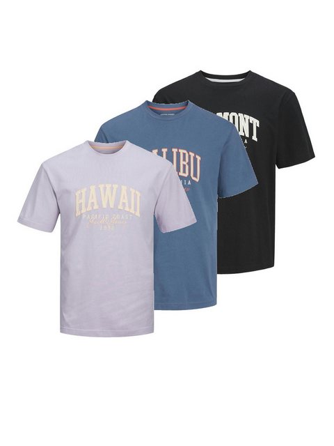 Jack & Jones T-Shirt JACK & JONES Male T-Shirt 3er-Pack Logo Rundhals T-Shi günstig online kaufen