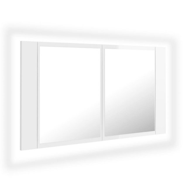 vidaXL Badezimmerspiegelschrank LED-Bad-Spiegelschrank Hochglanz-Weiß 80x12 günstig online kaufen