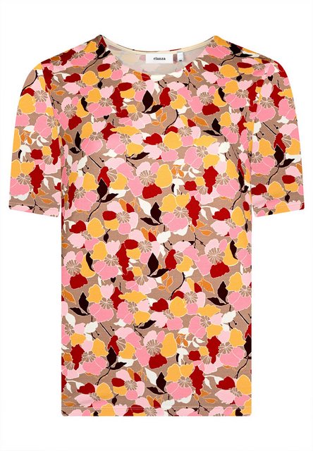 elanza T-Shirt Shirt mit Blüten-Print in Rosé/Taupe (1-tlg) günstig online kaufen