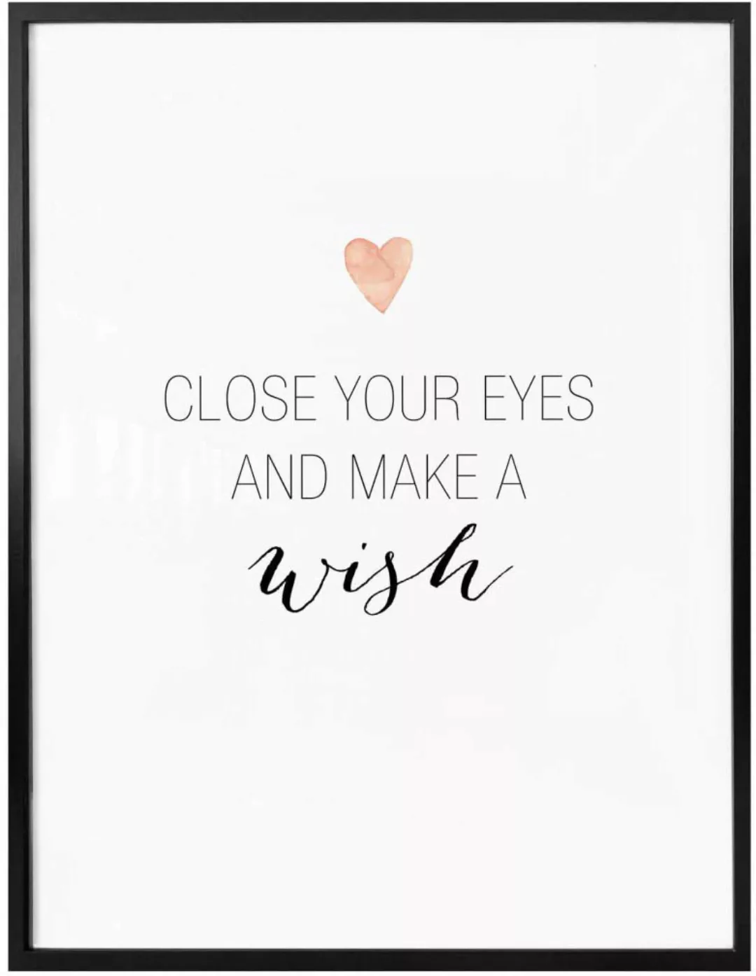 Wall-Art Poster »Make a wish«, Schriftzug, (1 St.), Poster ohne Bilderrahme günstig online kaufen
