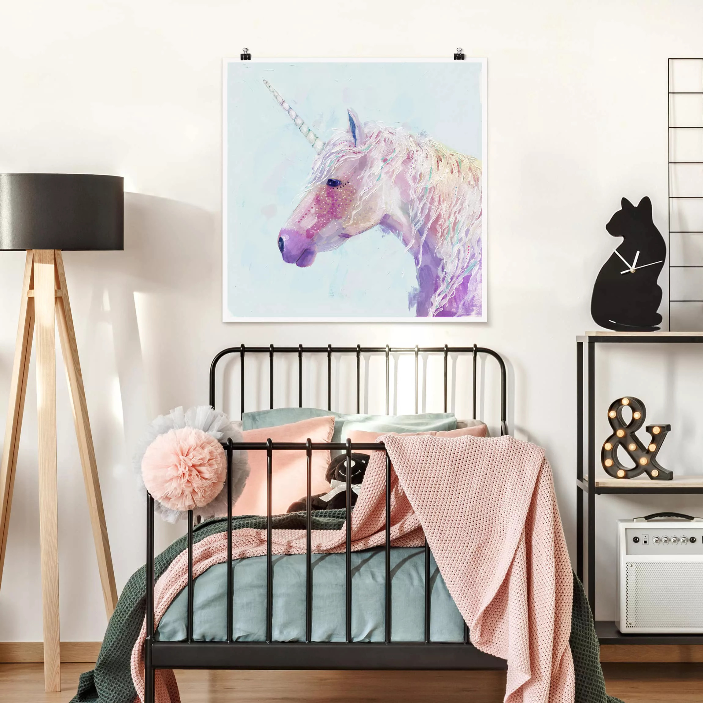 Poster Tiere - Quadrat Mystisches Einhorn II günstig online kaufen