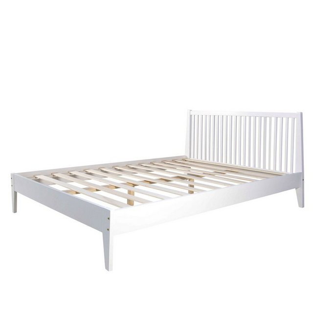 Homestyle4u Holzbett 140x200 Doppelbett Bettgestell Futonbett Weiß Holz mit günstig online kaufen