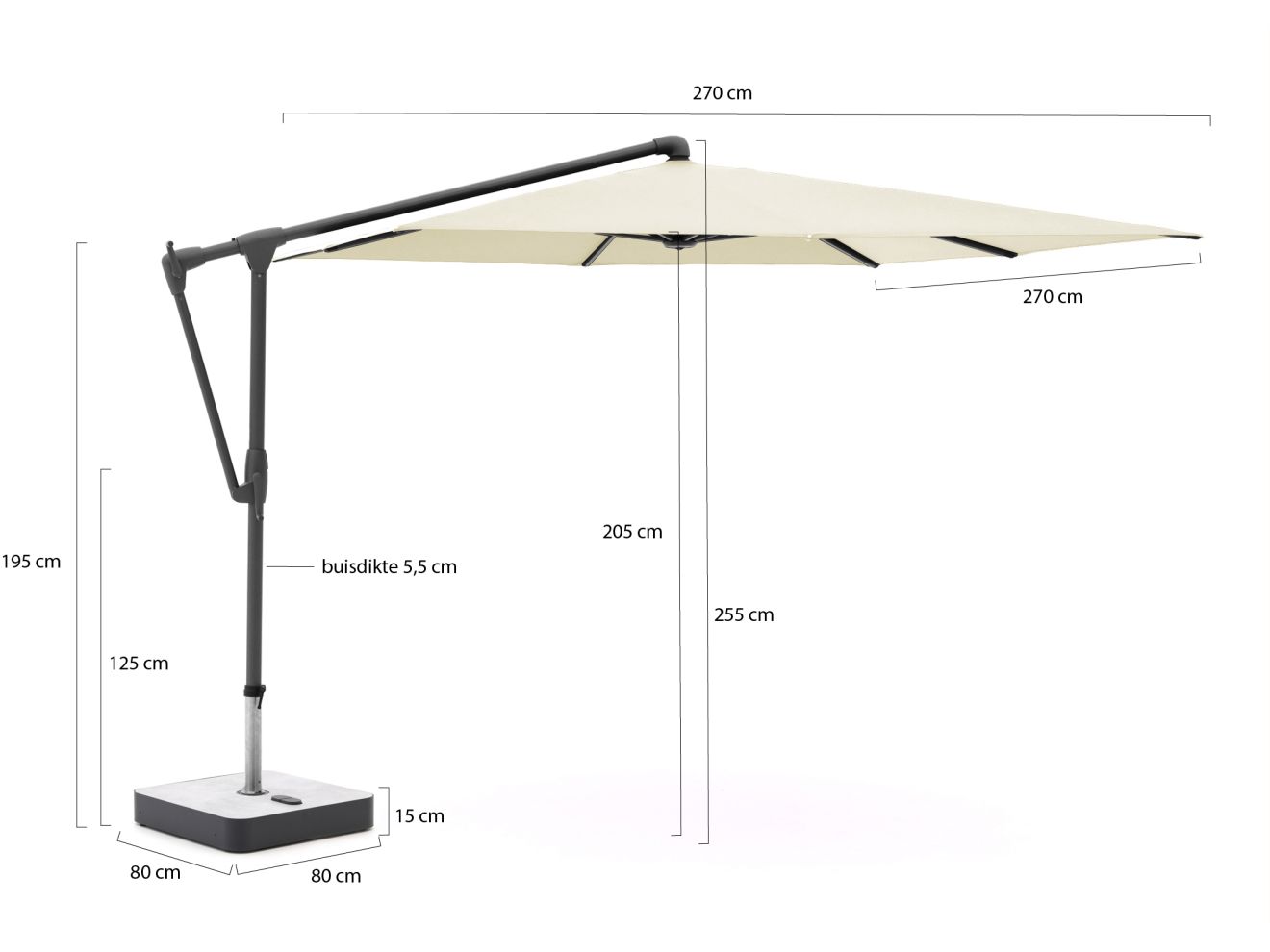 Glatz Sunwing Casa Ampelschirm 270x270 cm günstig online kaufen