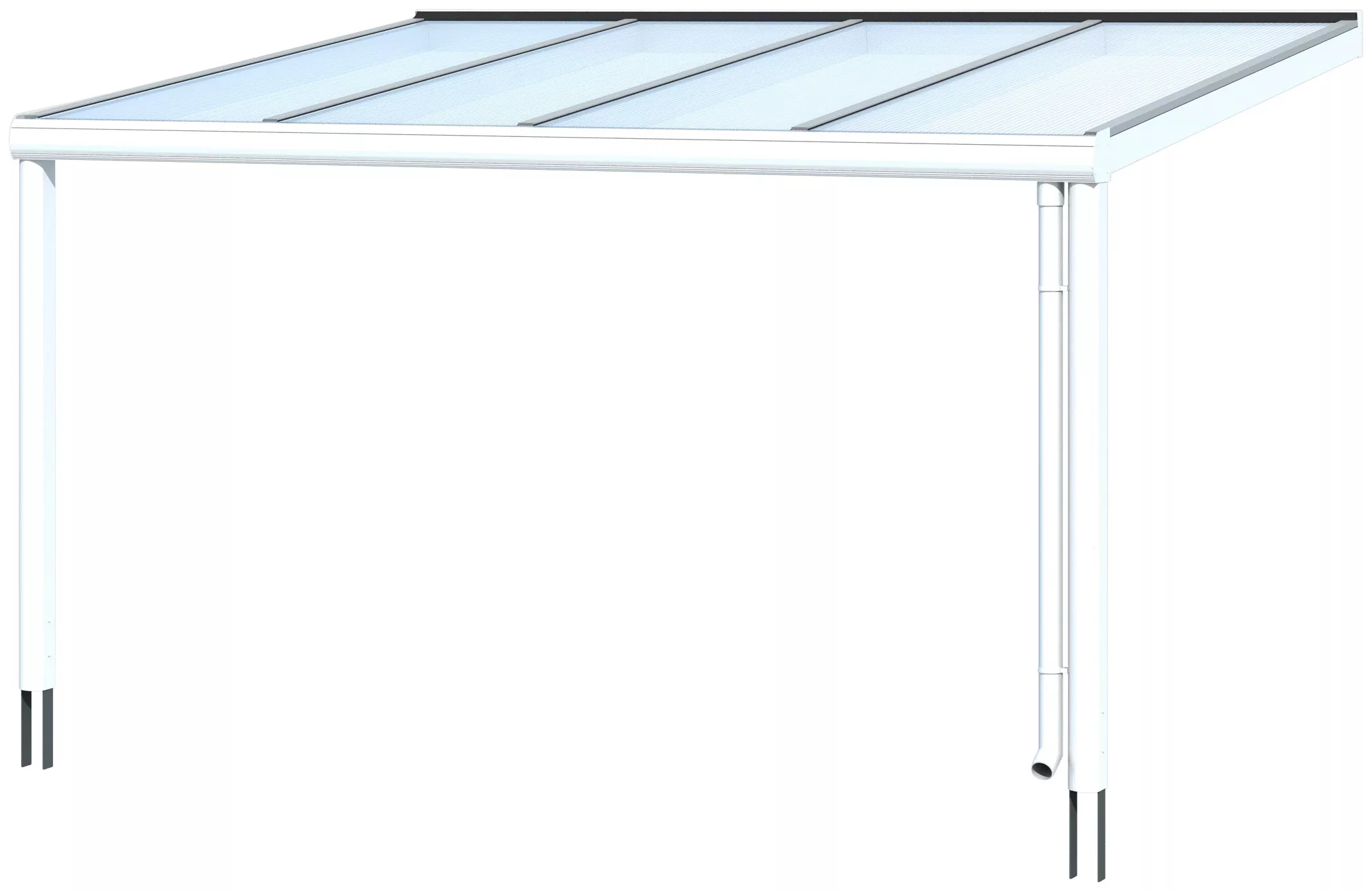 Terrassenüberdachung Genua 434 x 357 cm Aluminium Weiß günstig online kaufen
