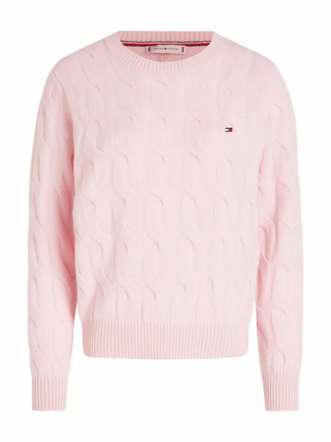 Tommy Hilfiger Strickpullover SOFT WOOL CABLE C-NK mit Zopfmuster, Rundhals günstig online kaufen