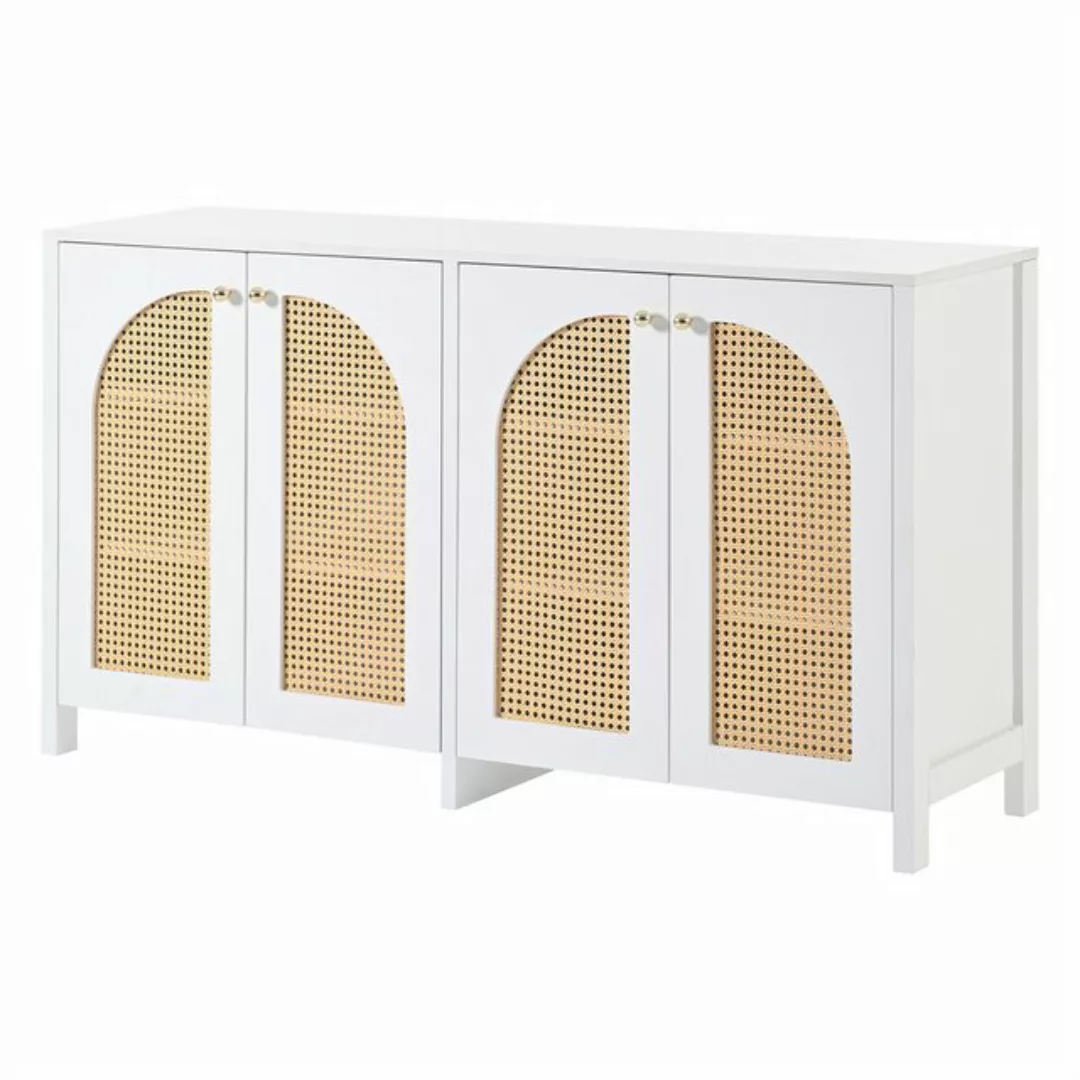 GarveeMore Küchenbuffet Sideboard Buffet Schrank mit 4 Rattan Türen günstig online kaufen