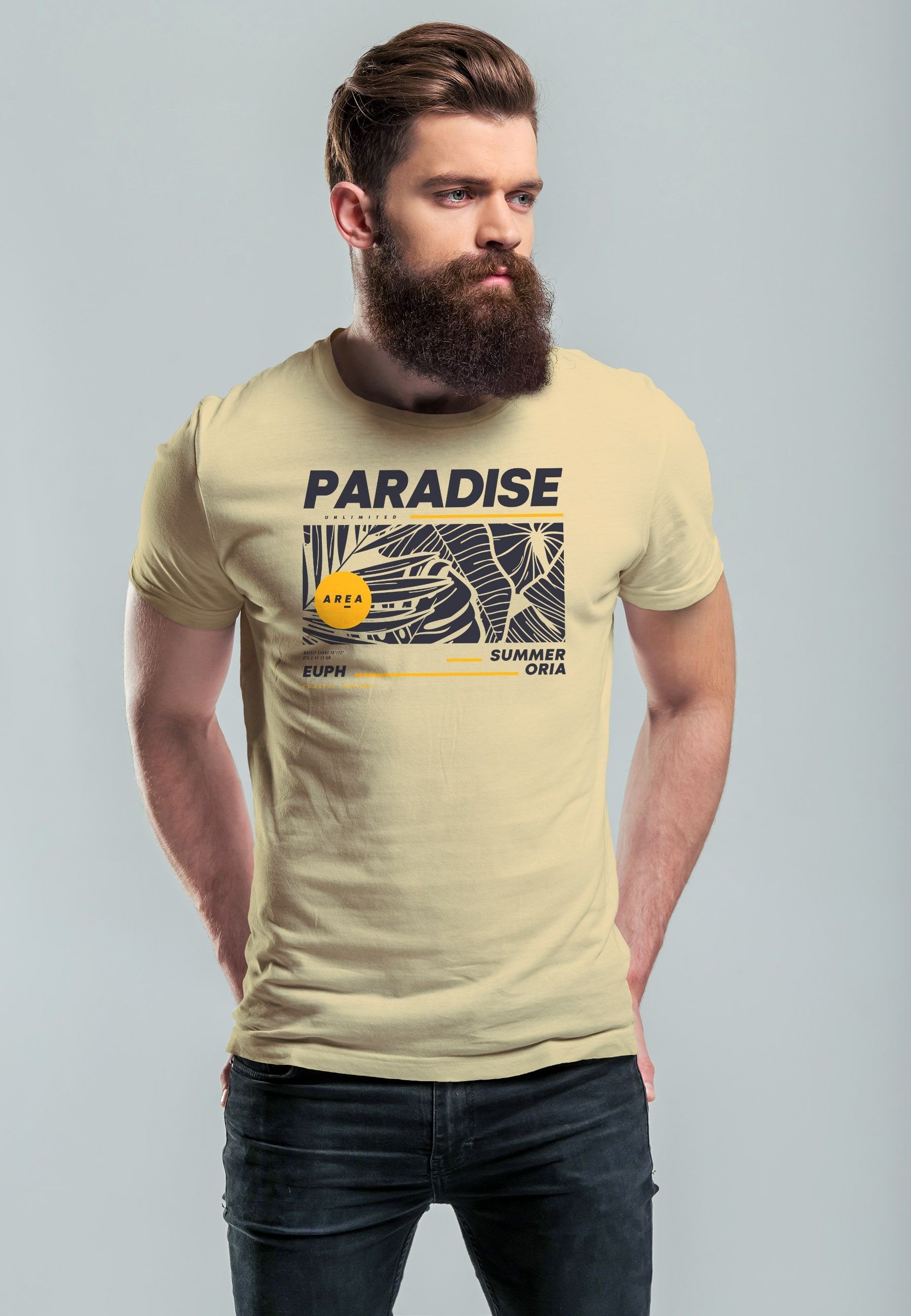Neverless Print-Shirt Herren T-Shirt Paradise Unlimited günstig online kaufen