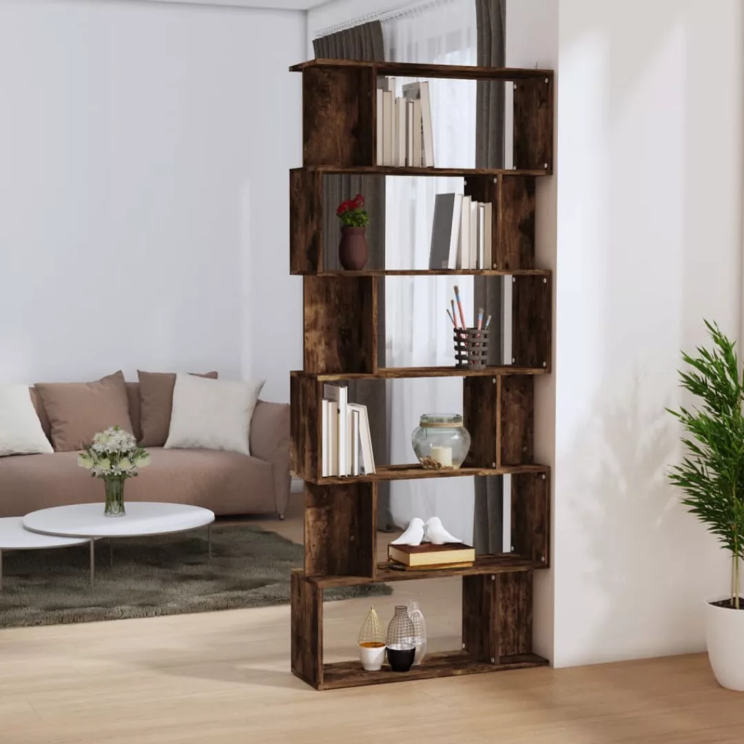 Vidaxl Bücherregal/raumteiler Räuchereiche 80x24x192 Cm Holzwerkstoff günstig online kaufen