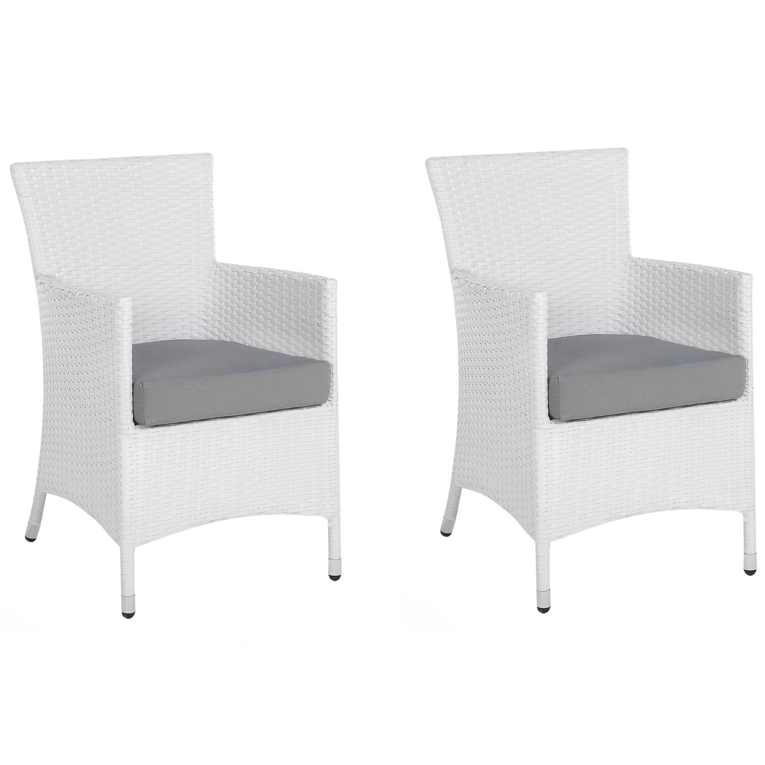 Beliani Gartenstuhl Weiss Grau 60x46x86 günstig online kaufen