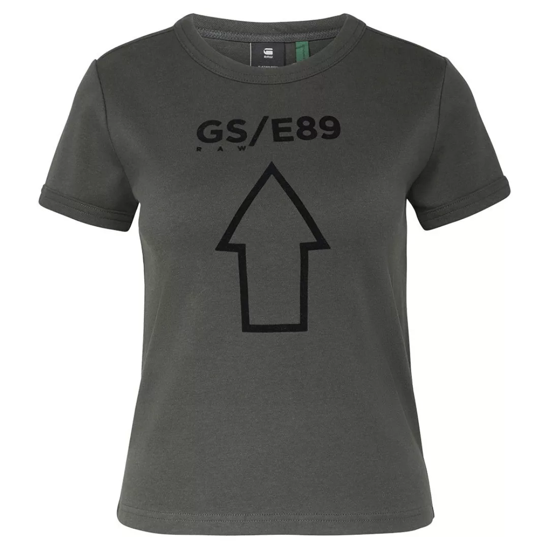 G-star Front Logo Cropped Slim Kurzarm T-shirt M Raven günstig online kaufen