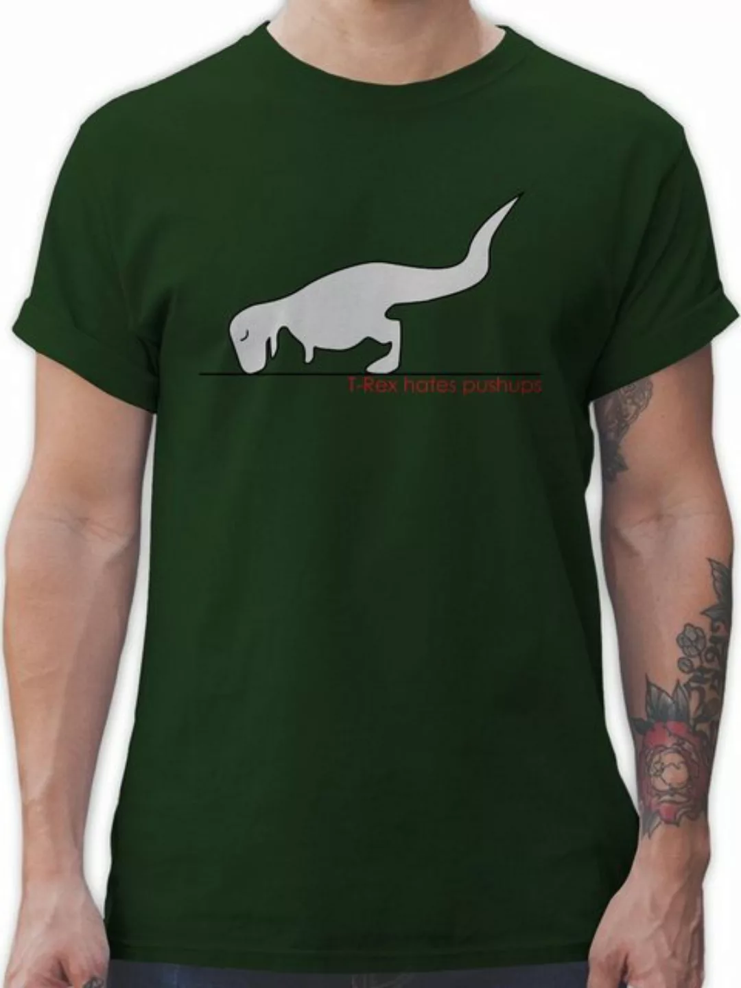 Shirtracer T-Shirt T-Rex hates Pushups Nerd Geschenke günstig online kaufen