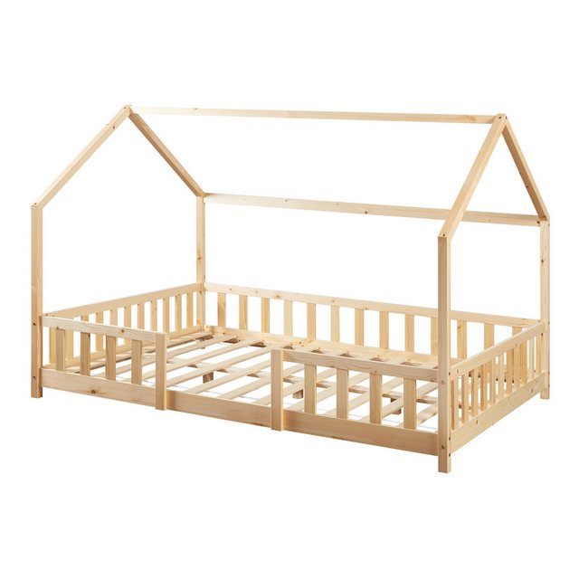 en.casa Kinderbett, »Sisimiut« Haus-Optik mit Rausfallschutz 120x200cm Holz günstig online kaufen