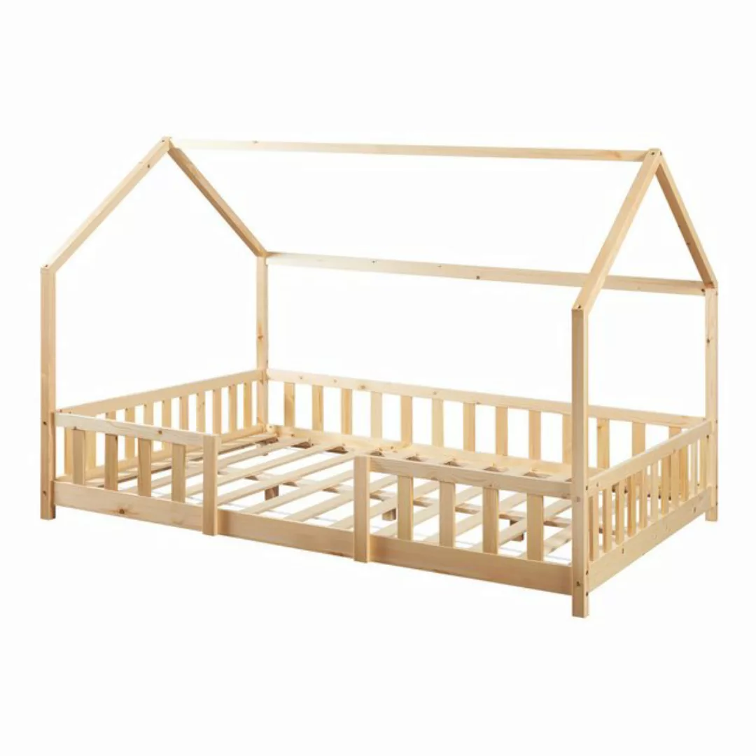 en.casa Kinderbett, »Sisimiut« Haus-Optik mit Rausfallschutz 140x200cm Holz günstig online kaufen