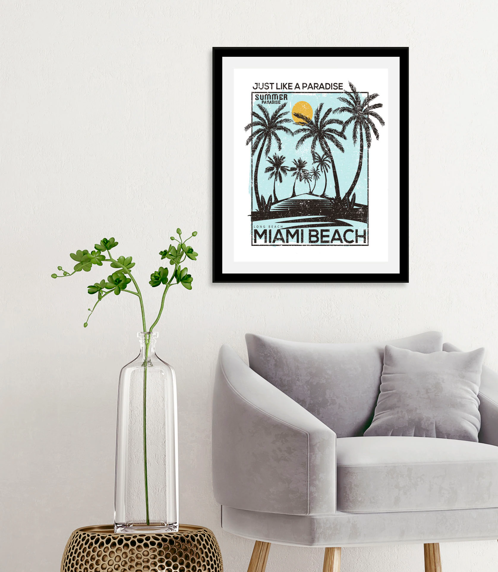queence Bild "Miami Beach", Palmen, (1 St.), gerahmt günstig online kaufen