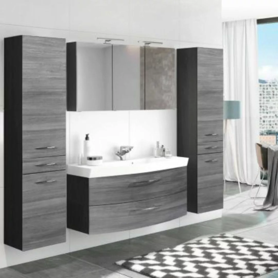 Lomadox Badmöbel Set 4-tlg mit 120cm Waschtisch & Spiegelschrank FLORIDO-03 günstig online kaufen