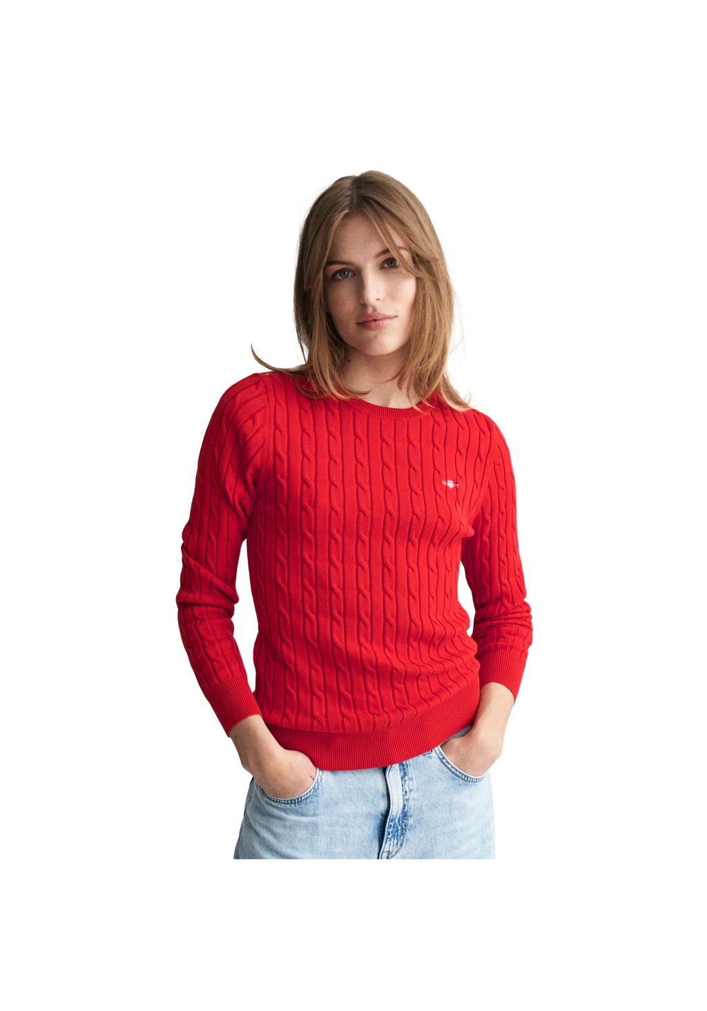 Gant Sweater "Strickpullover STRETCH COTTON CABLE C-NECK" günstig online kaufen