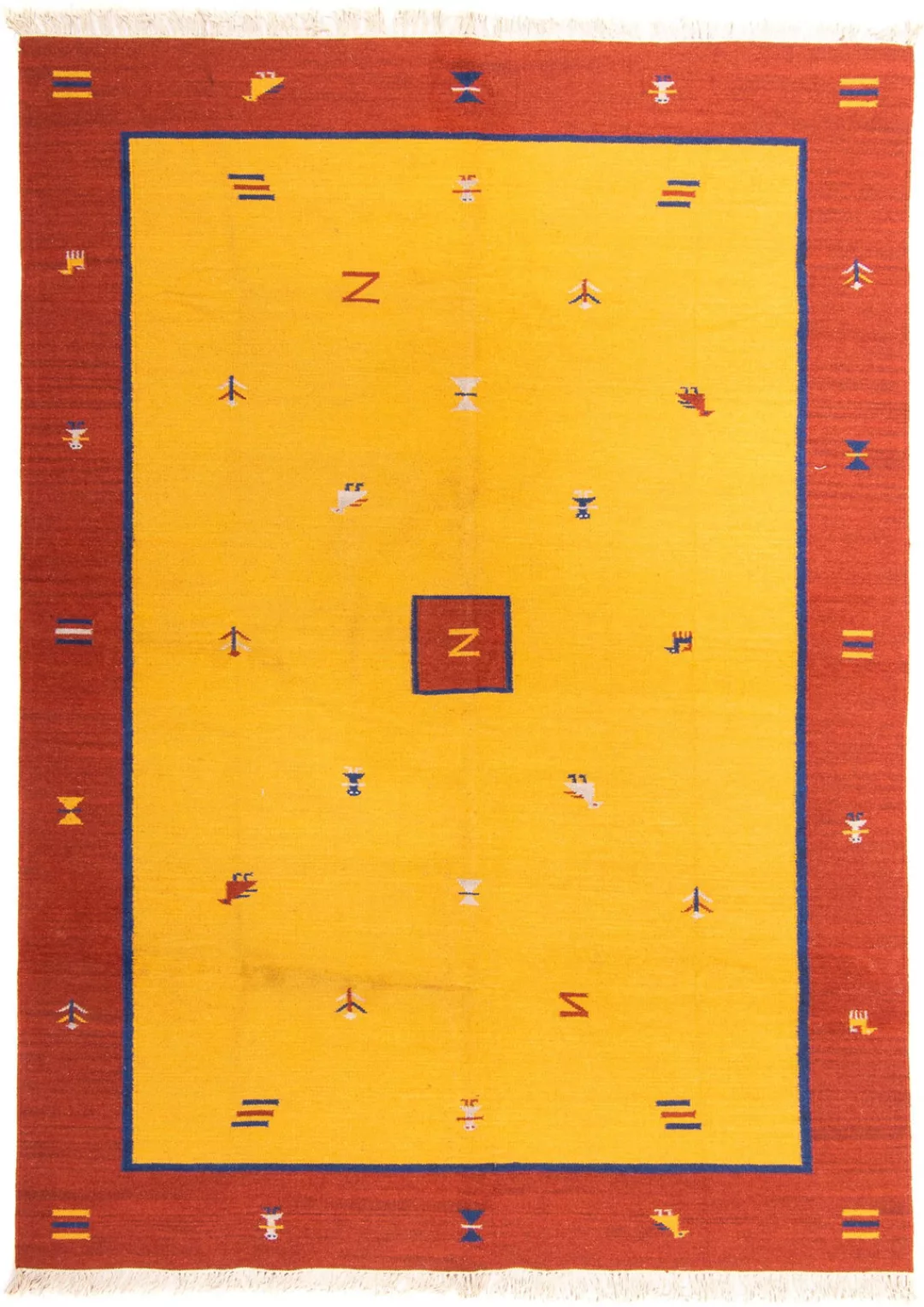 morgenland Wollteppich »Kelim - Trendy - 240 x 170 cm - gold«, rechteckig günstig online kaufen
