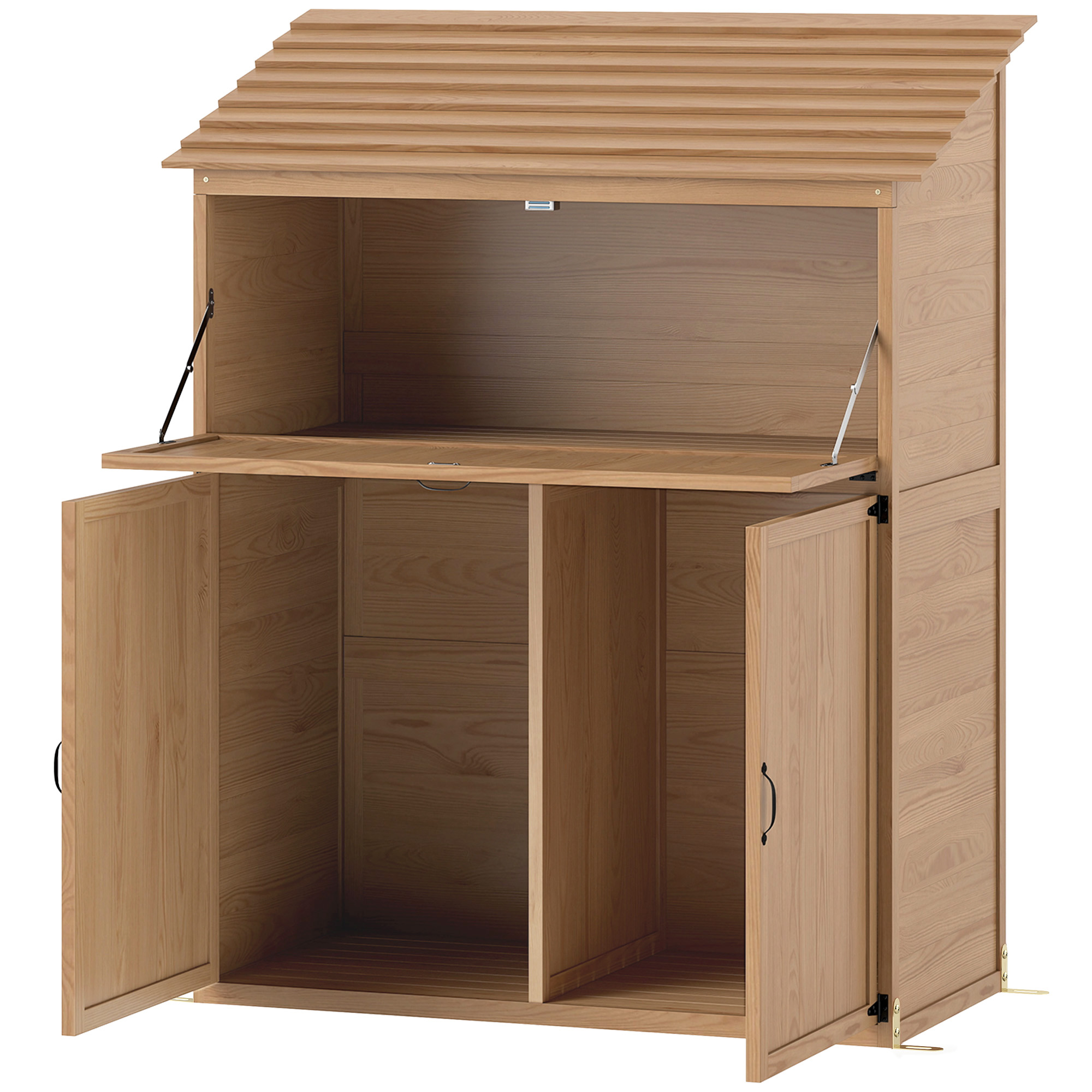 Outsunny Gartenschrank Holz, Geräteschuppen mit Stufen-Pultdach Ablage klap günstig online kaufen