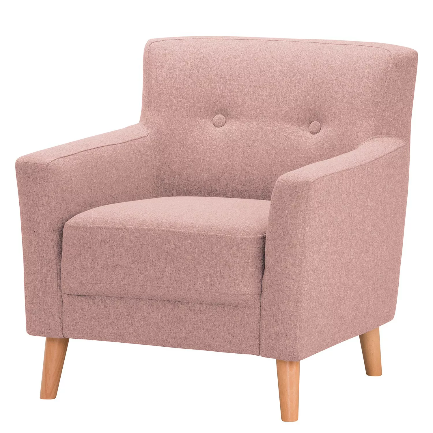 home24 Norrwood Sessel Bette II Rosé Webstoff 80x82x80 cm (BxHxT) günstig online kaufen