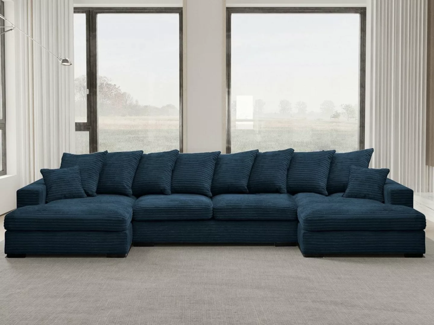 Kaiser Möbel Ecksofa Ecksofa, Sofa U-form, Couch U-form Gabon stoff Zoom, m günstig online kaufen