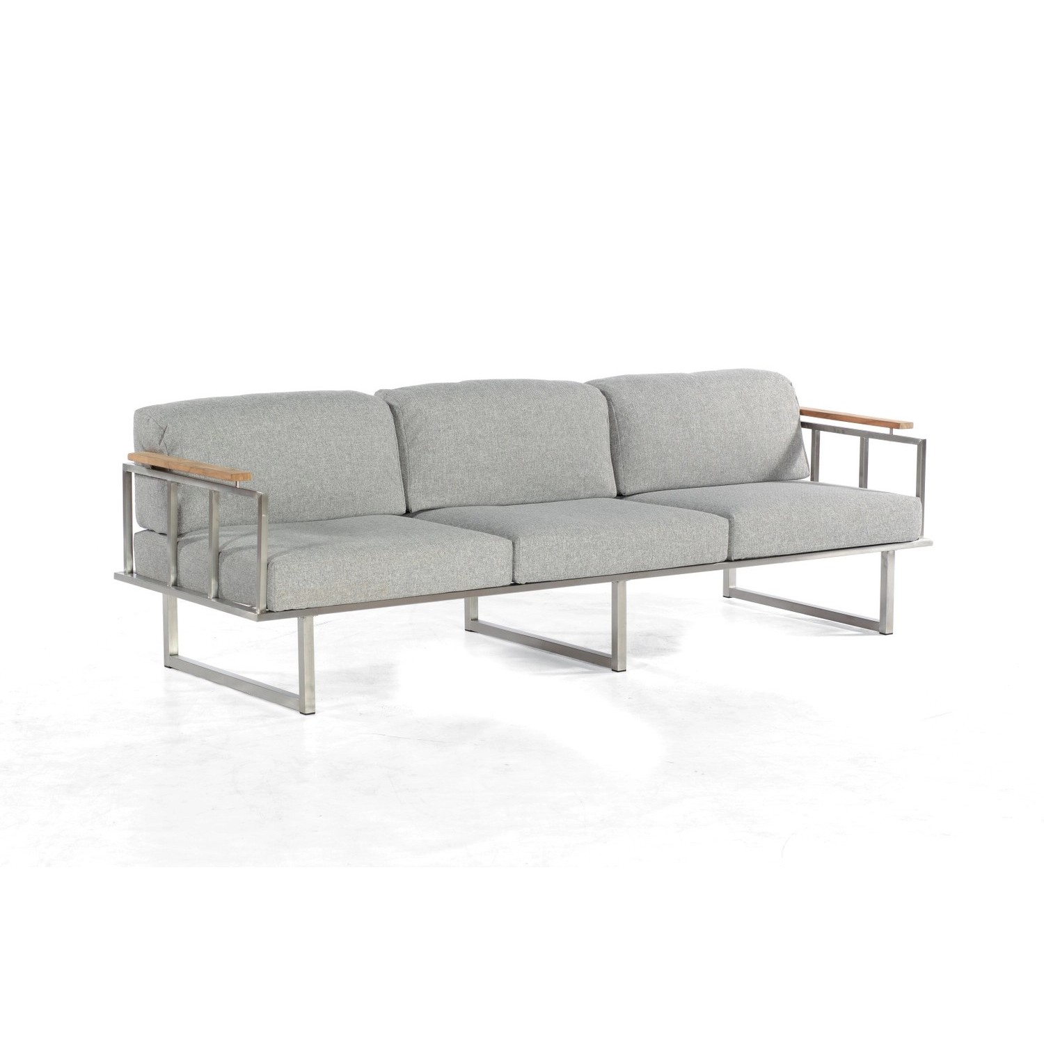 Natur24 3-Sitzer Sofa Lotus Inkl. Kissen 234x77x62 cm Edelstahl und Polypro günstig online kaufen
