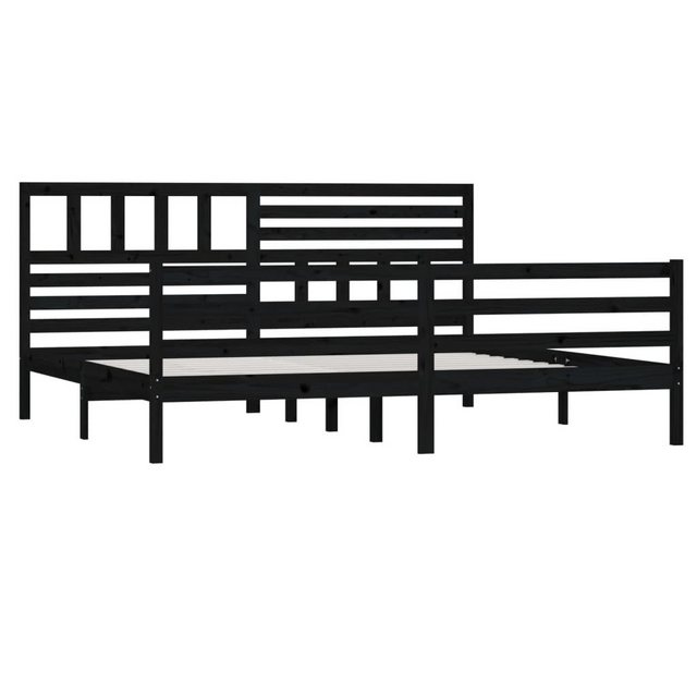 furnicato Bettgestell Massivholzbett Schwarz 200x200 cm (1-tlg) günstig online kaufen