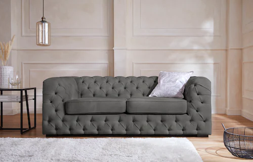 Home affaire Chesterfield-Sofa »Kalina«, mit klassischer Chesterfield-Knopf günstig online kaufen