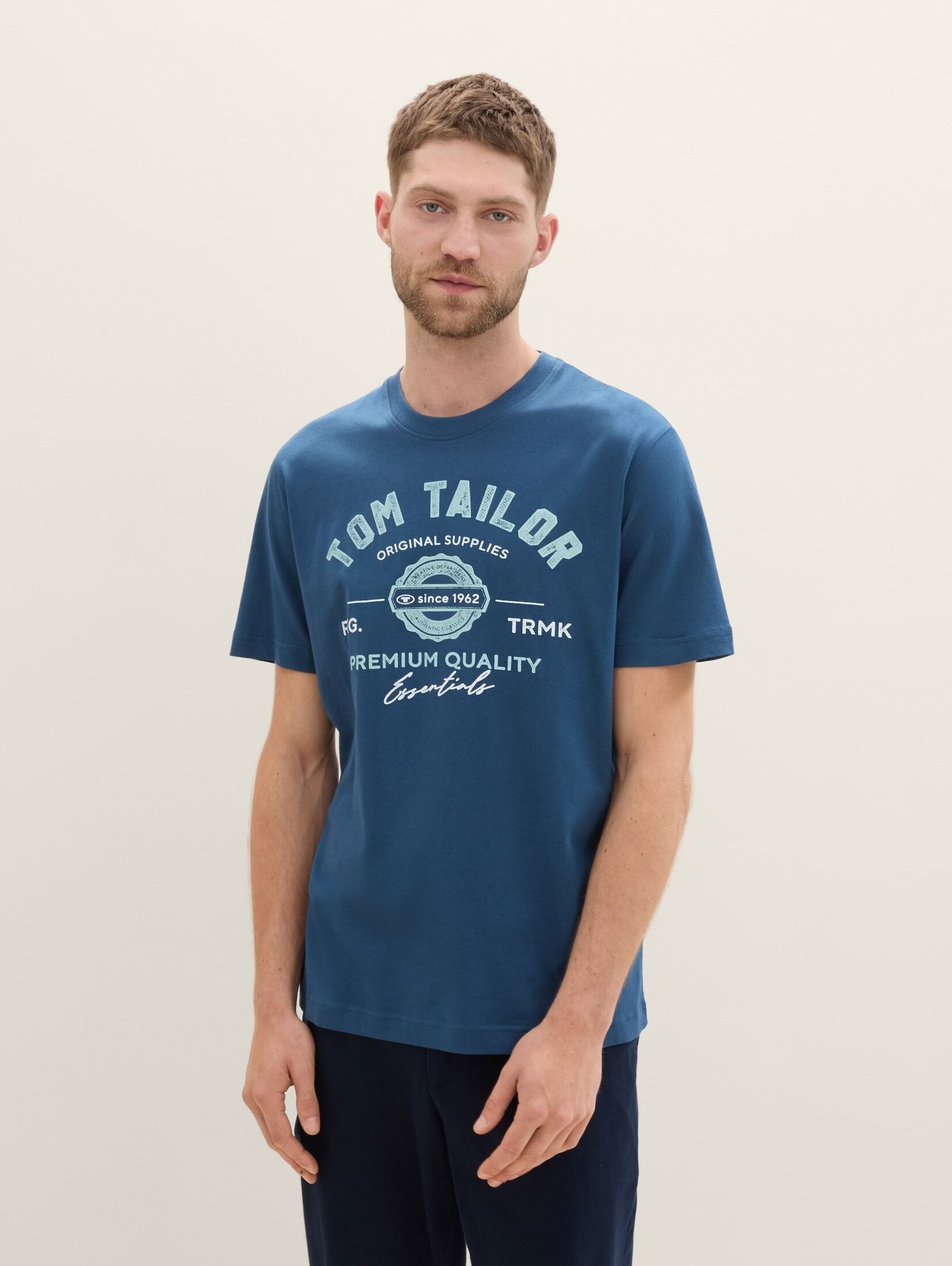 Tom Tailor Herren T-Shirt LOGO - Regular Fit günstig online kaufen