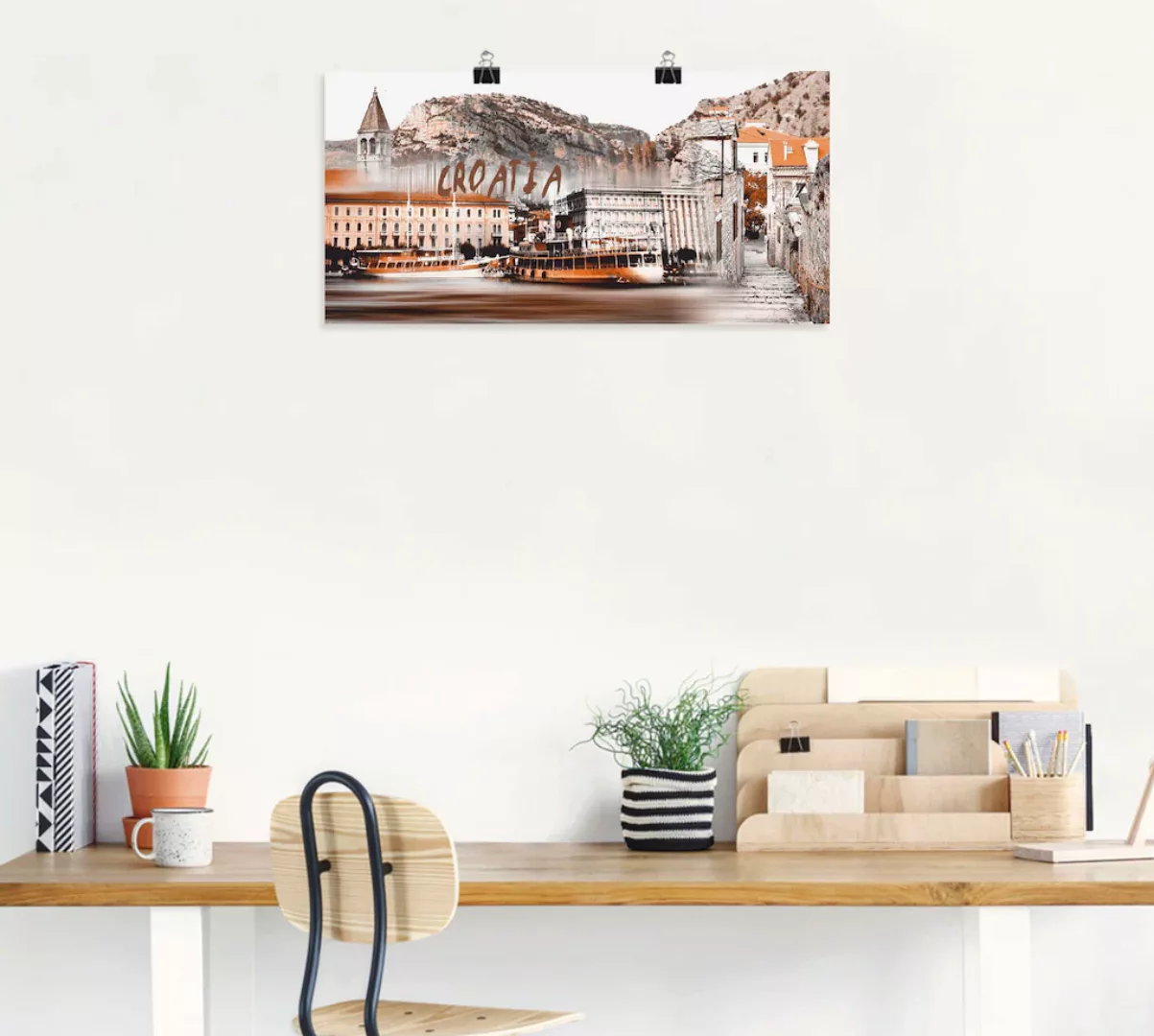 Artland Wandbild "Kroatien Skyline abstrakte Collage", Kroatien, (1 St.), a günstig online kaufen