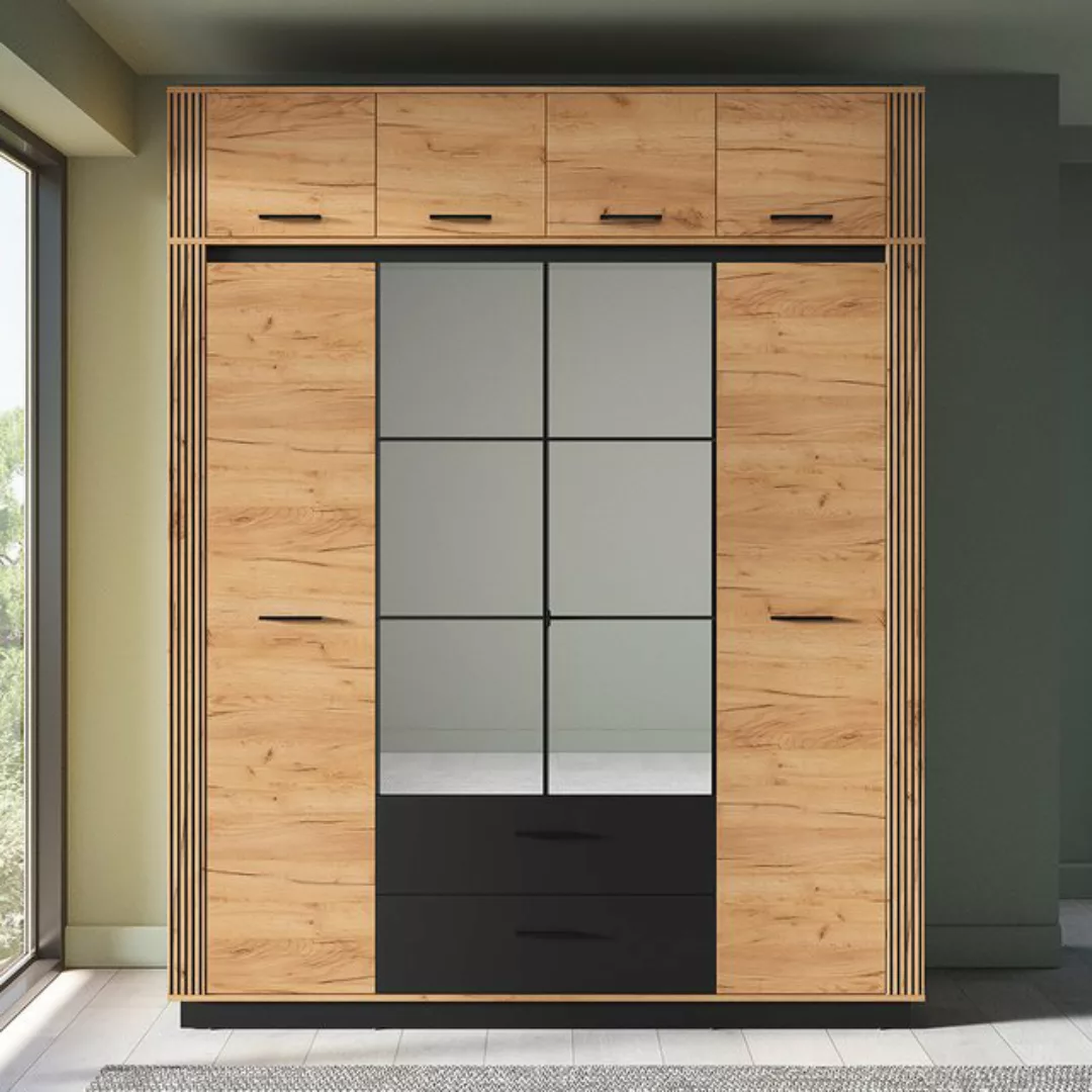 Lomadox Kleiderschrank URBANIA-131 Garderobenschrank 200 cm breit Wardrobe günstig online kaufen