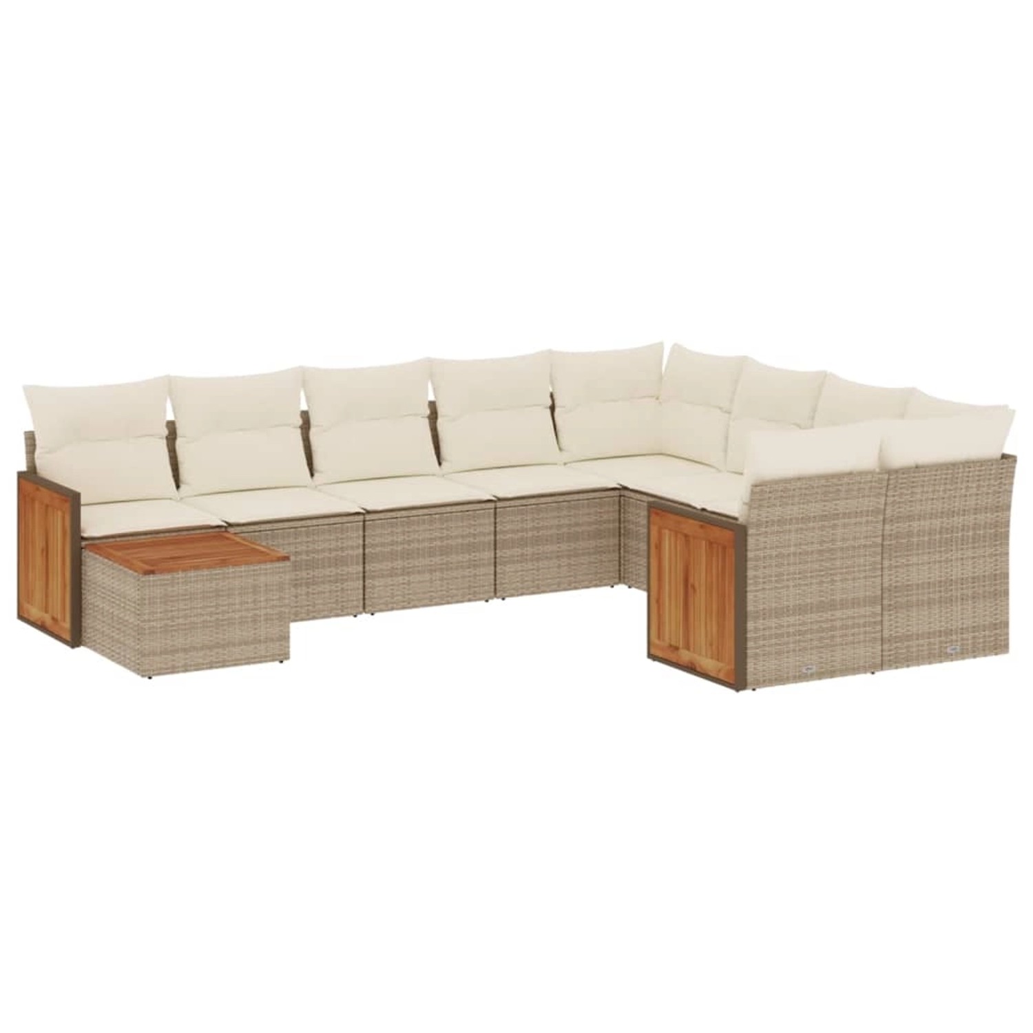 vidaXL 10-Tlg Garten-Sofagarnitur mit Kissen Beige Poly Rattan 3227997 günstig online kaufen