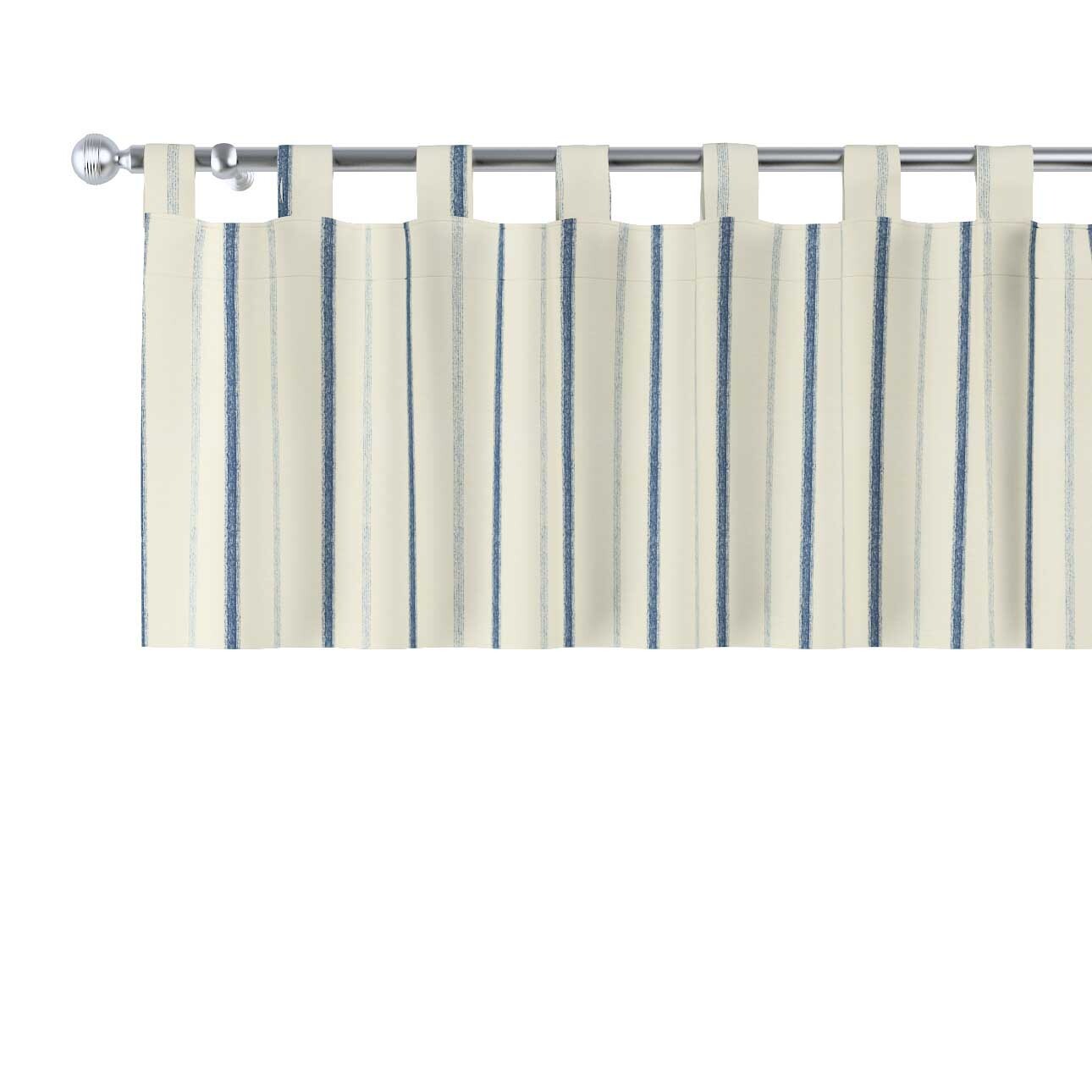 Kurzgardine mit Schlaufen, creme- blau gestreift, 130 x 40 cm, Avinon (129- günstig online kaufen