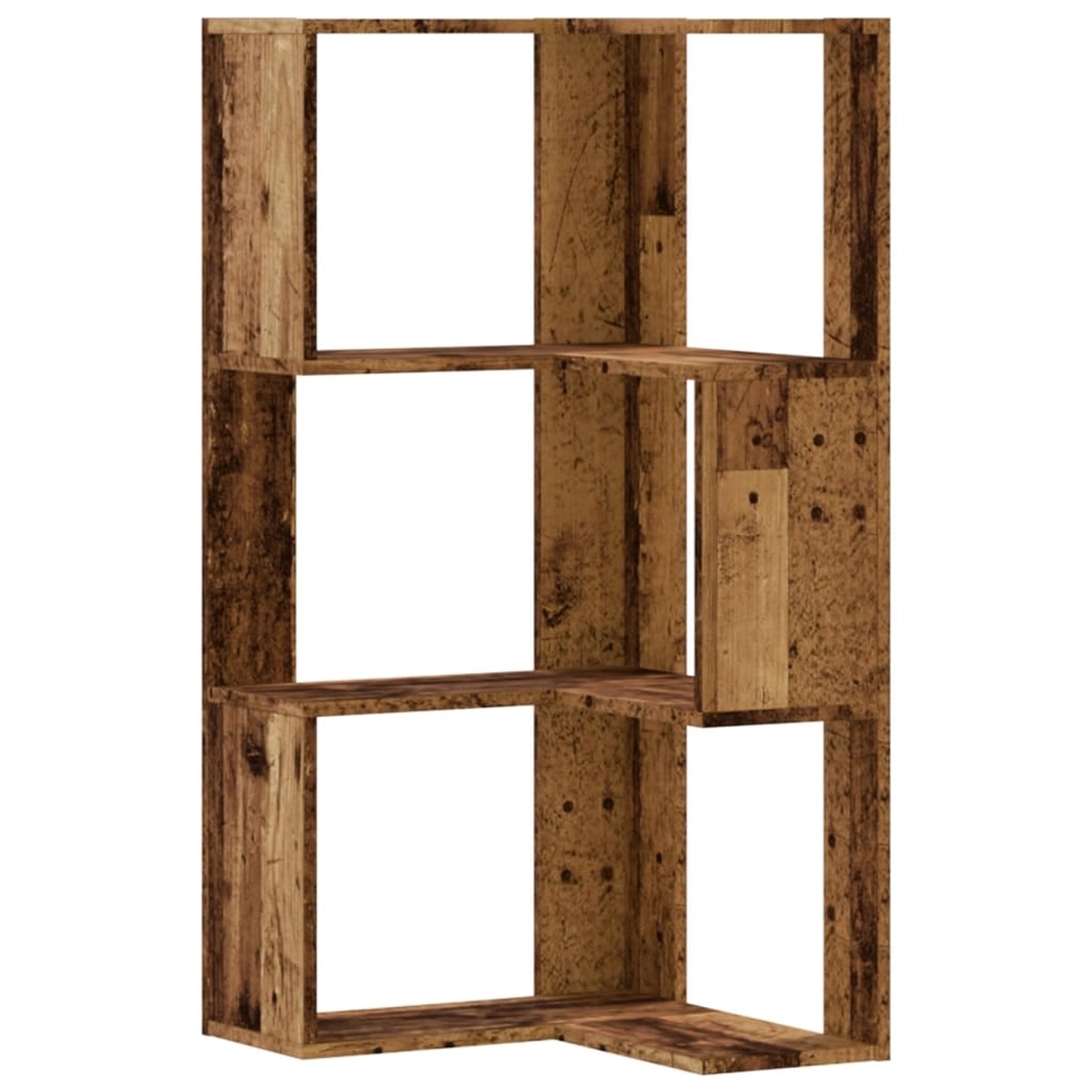 VidaXL Eck-Bücherregal 3 Böden Altholz-Optik 50x50x102cm Holzwerkstoff günstig online kaufen