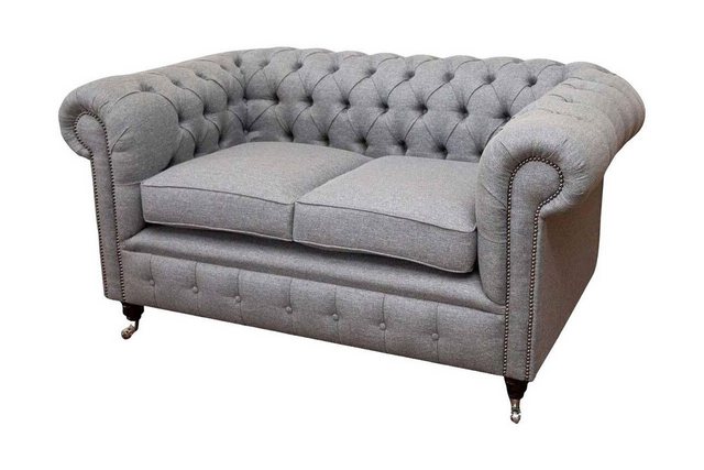 Xlmoebel Sofa Chesterfield Arbeitsraum Möbel Sofa Couch 2 Plätze Textil Gra günstig online kaufen