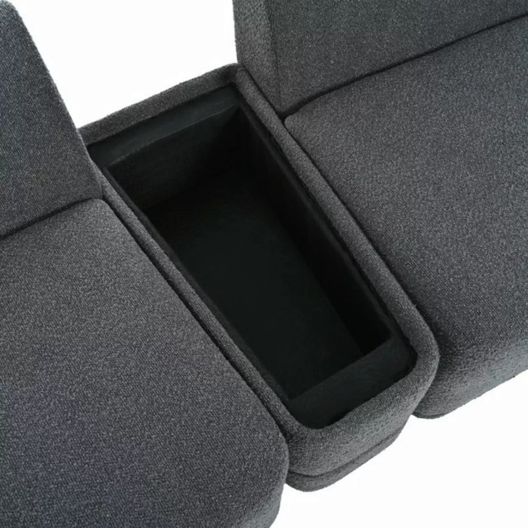 MODFU Loungesofa Dreisitzer-Sofa mit Schlaffunktion, mit Couchtisch-Aufbewa günstig online kaufen