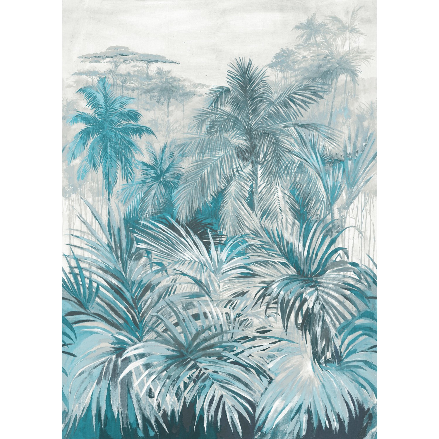 Sanders & Sanders Fototapete Dschungelmuster Grünblau 53 cm x 2,8 m 640279 günstig online kaufen