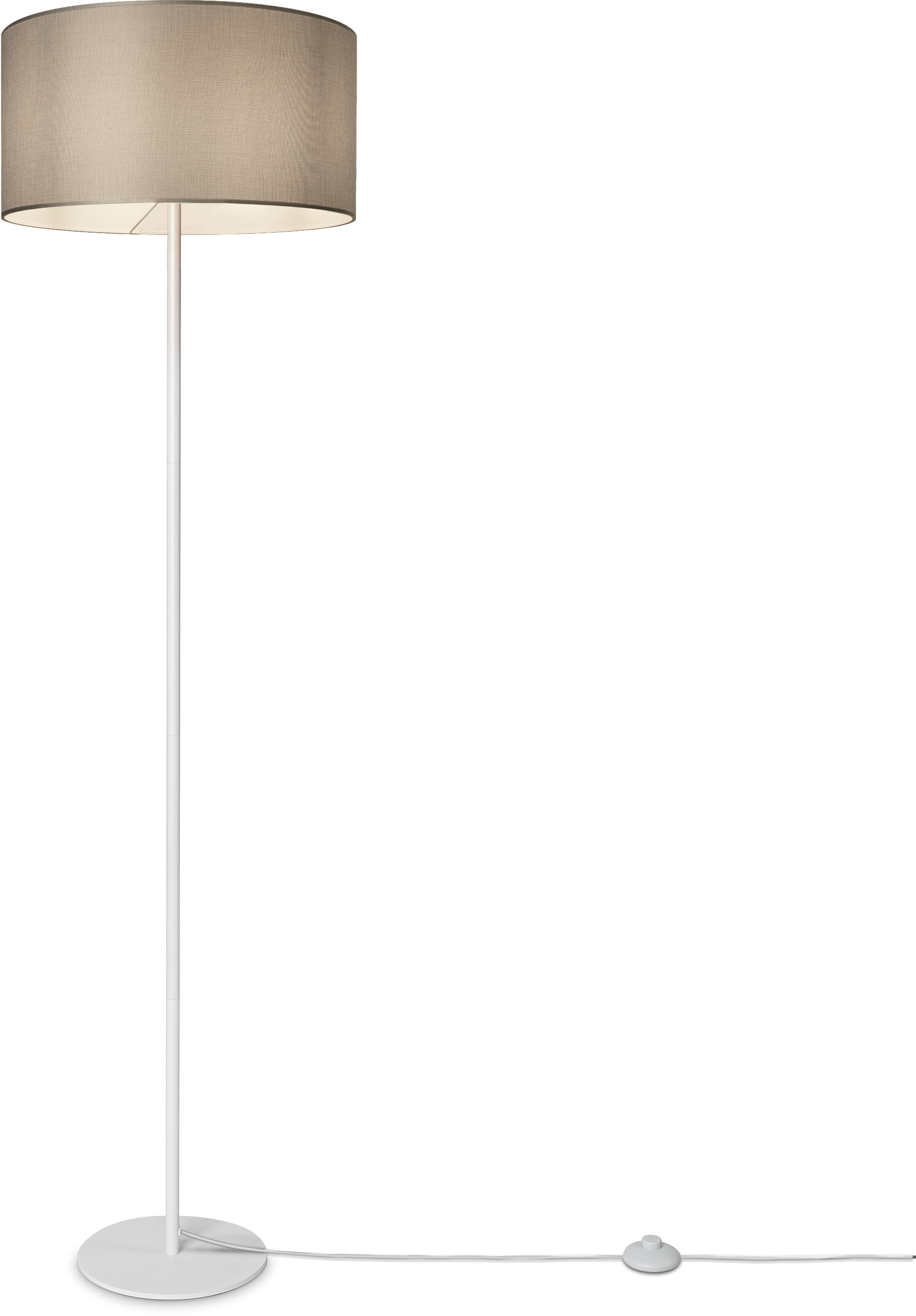 Paco Home Stehlampe »LUCA CANVAS UNI COLOR«, Lampenschirm Stoff Wohnzimmer günstig online kaufen