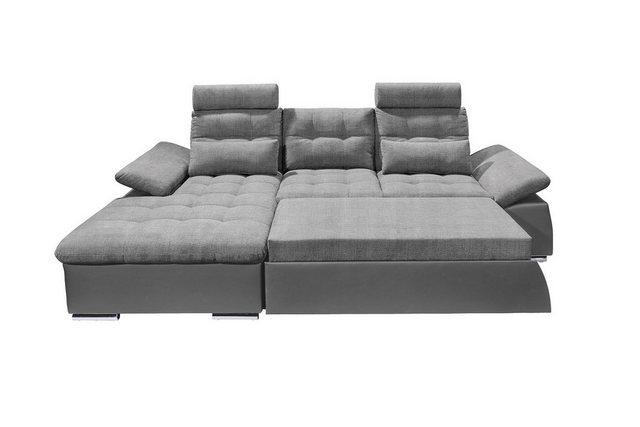 ED EXCITING DESIGN Ecksofa Jakarta, mit Schlaffunktion, Kopfstützen, Armleh günstig online kaufen