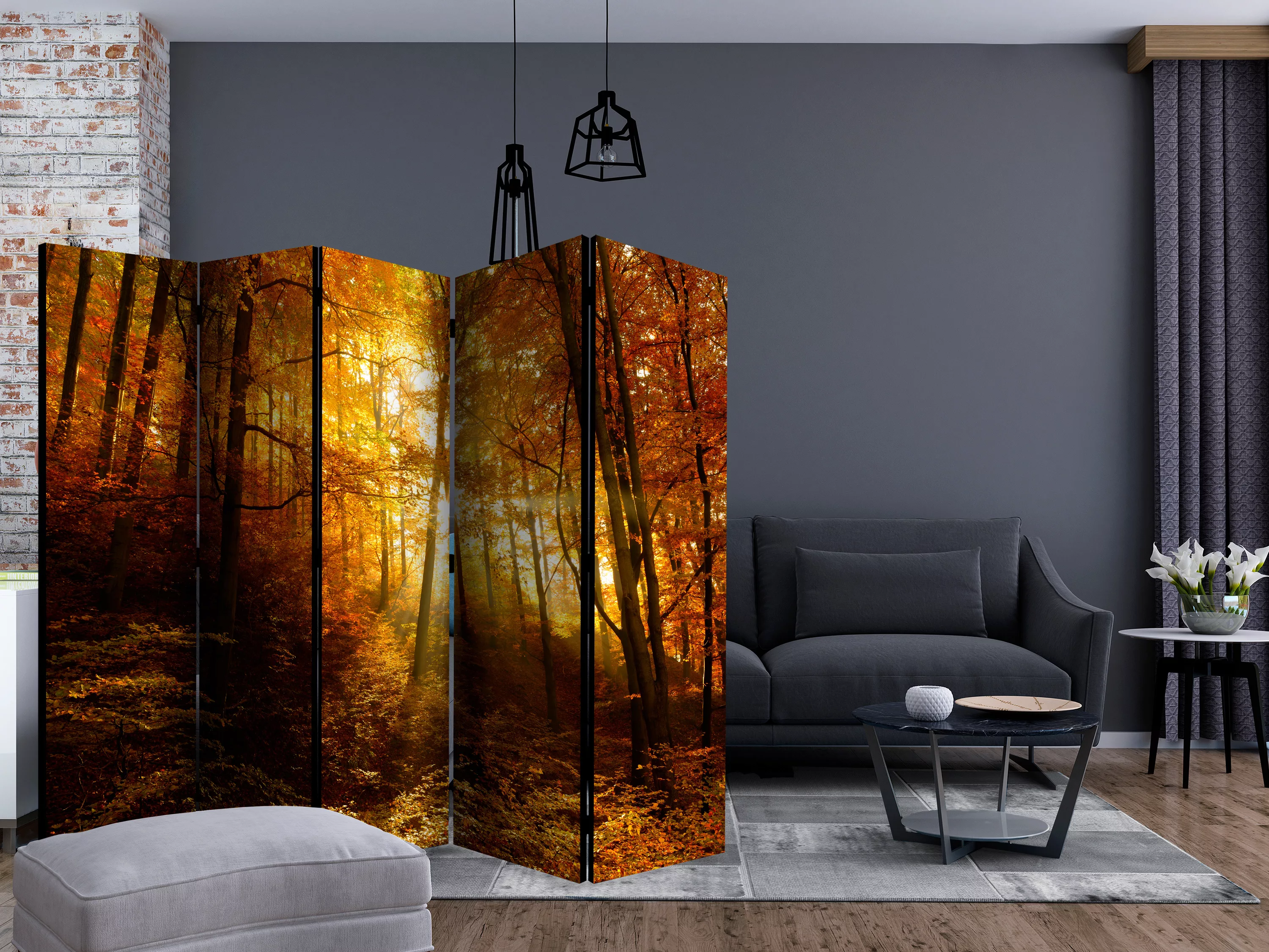 5-teiliges Paravent - Autumn Illumination Ii [room Dividers] günstig online kaufen