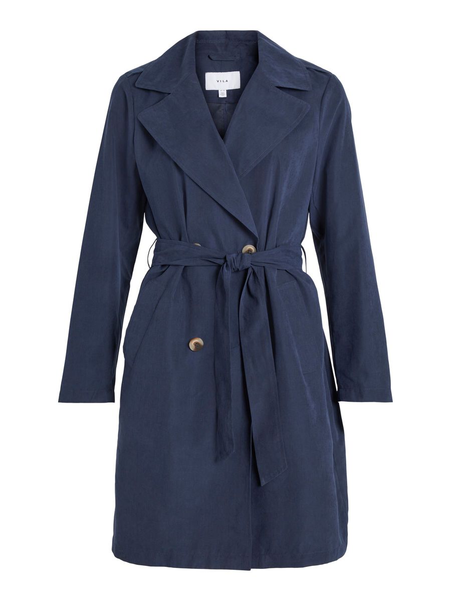 VILA Zweireihiger Trenchcoat Damen Blau günstig online kaufen