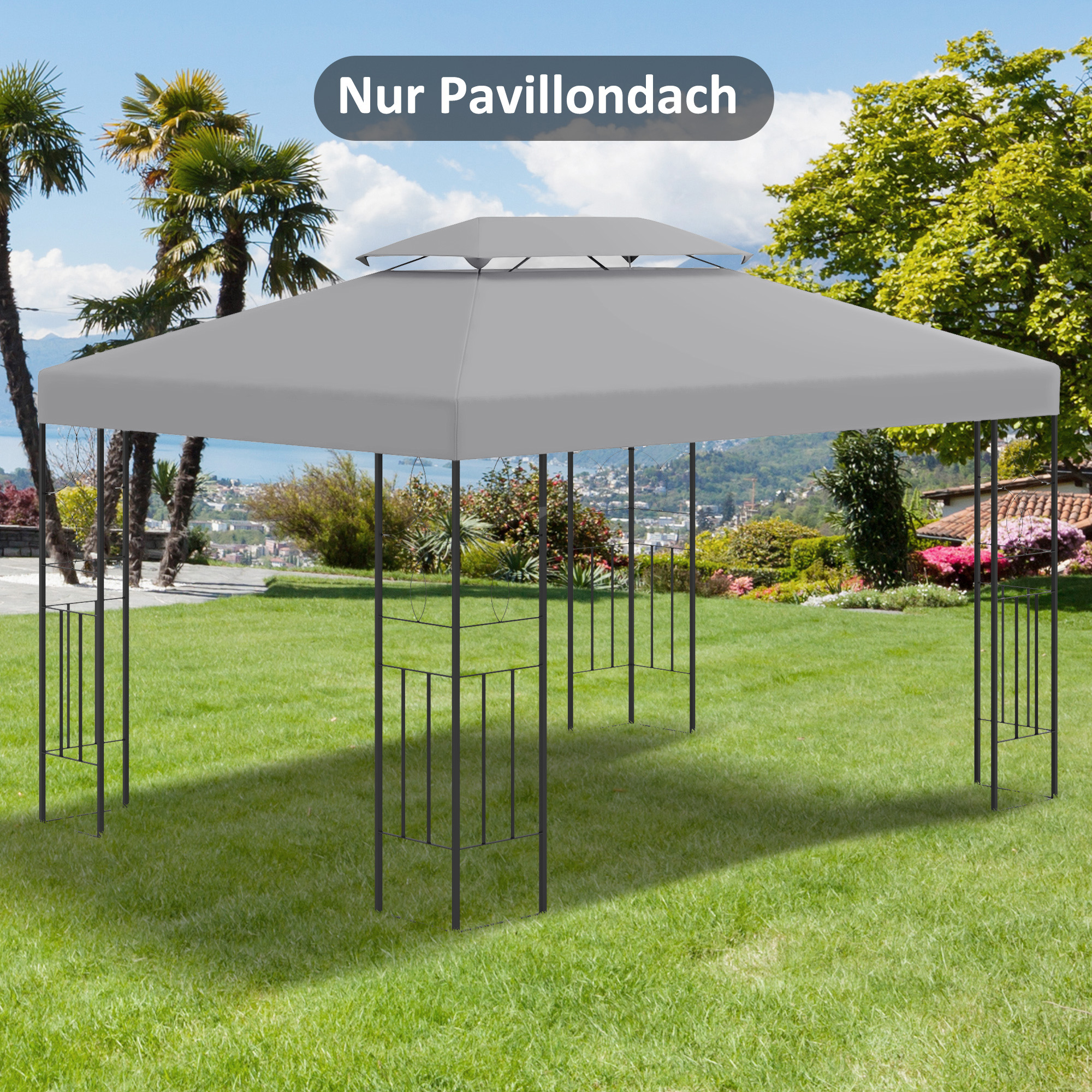 Outsunny Pavillondach Ersatzdach für Gartenpavillon 3x4m aus Polyester in H günstig online kaufen