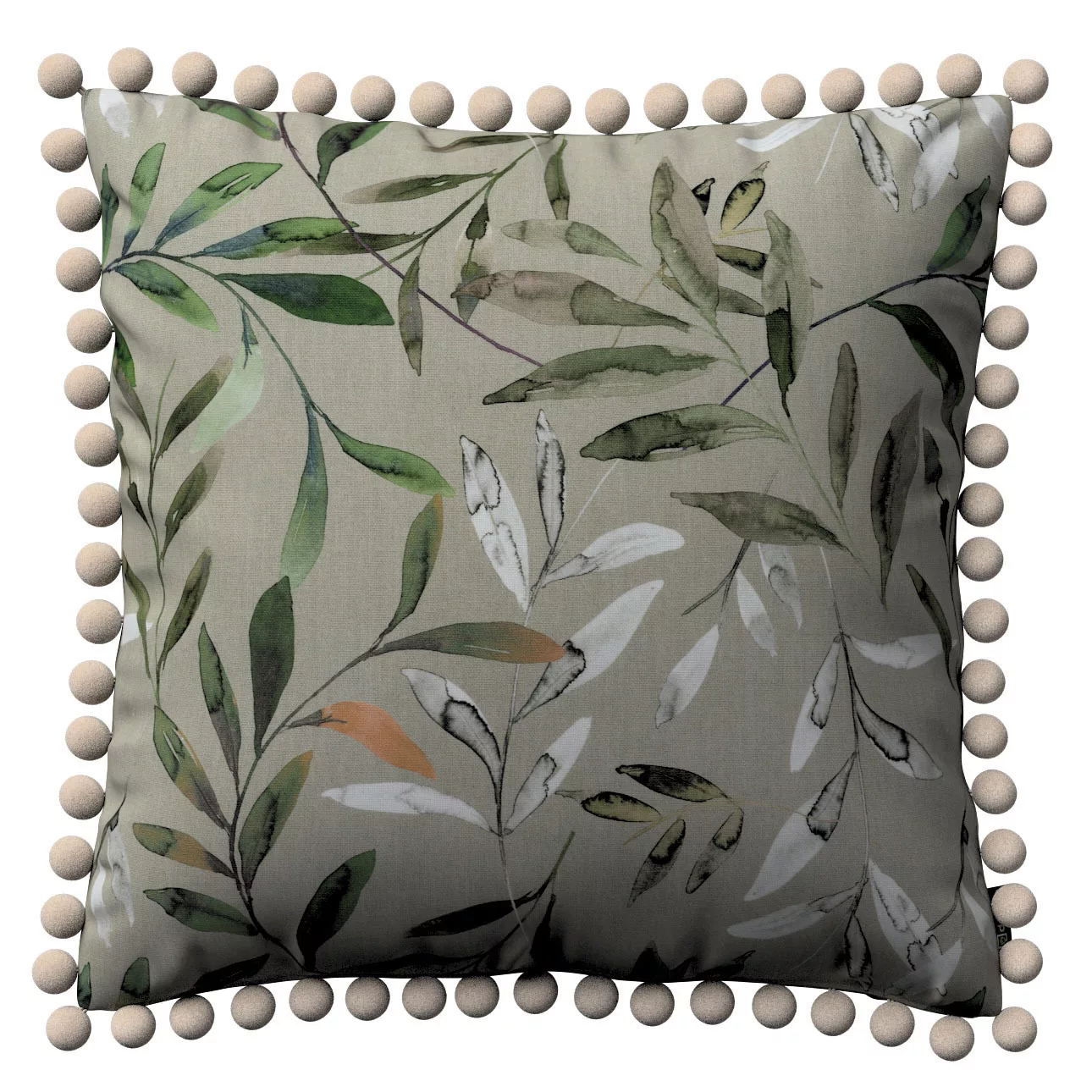 Kissenhülle Wera mit Bommeln, grau-grün, 45 x 45 cm, Eden (144-23) günstig online kaufen