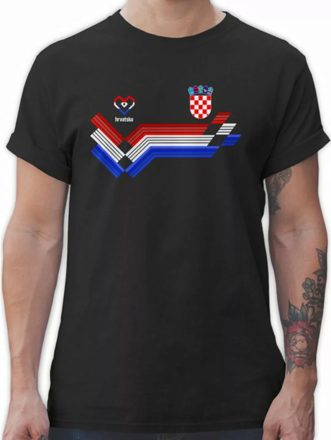 Shirtracer T-Shirt Hrvatska Fanartikel EM, Kroatien Wappen 2024 Fussball EM günstig online kaufen