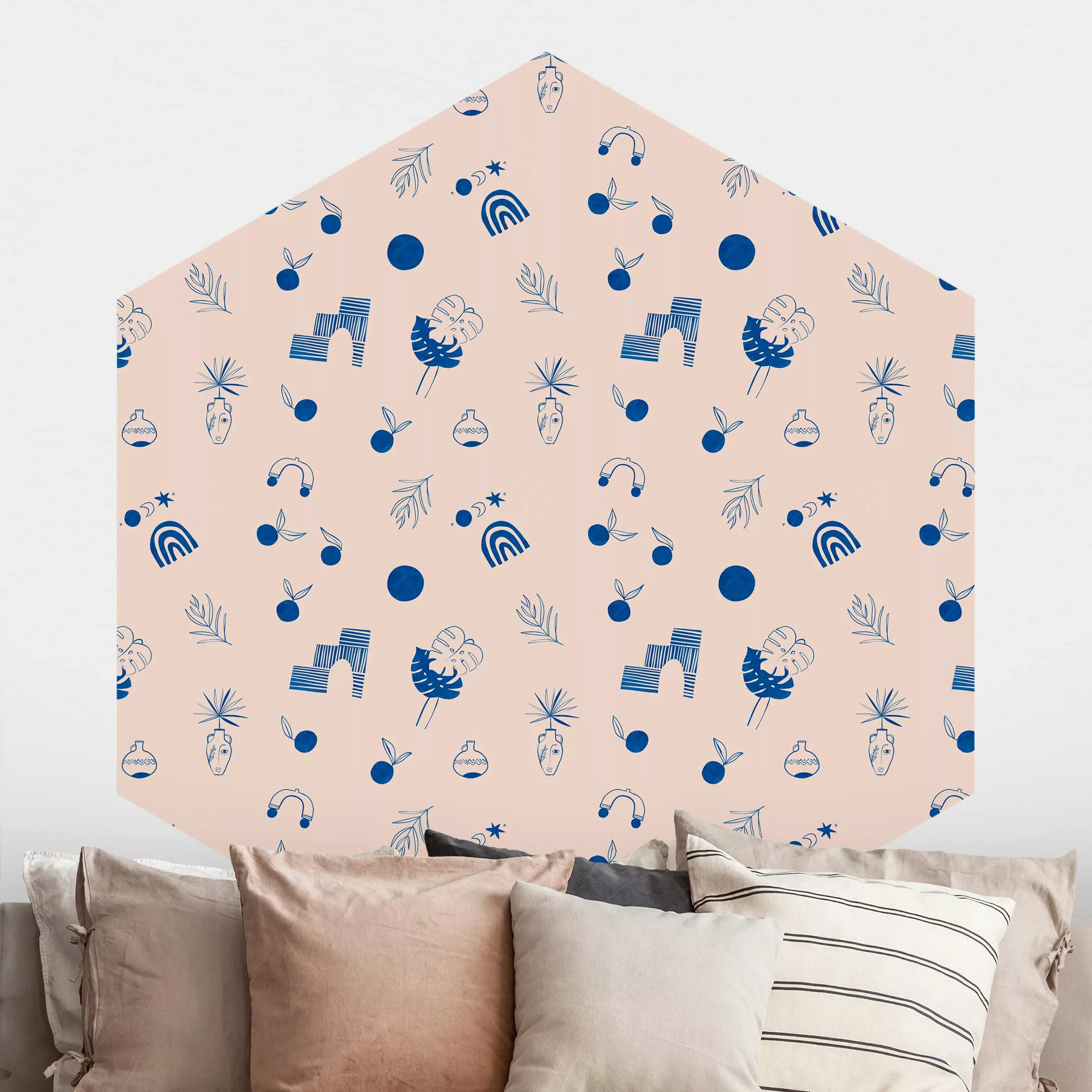 Hexagon Tapete selbstklebend Alina Buffiere - Sommer günstig online kaufen