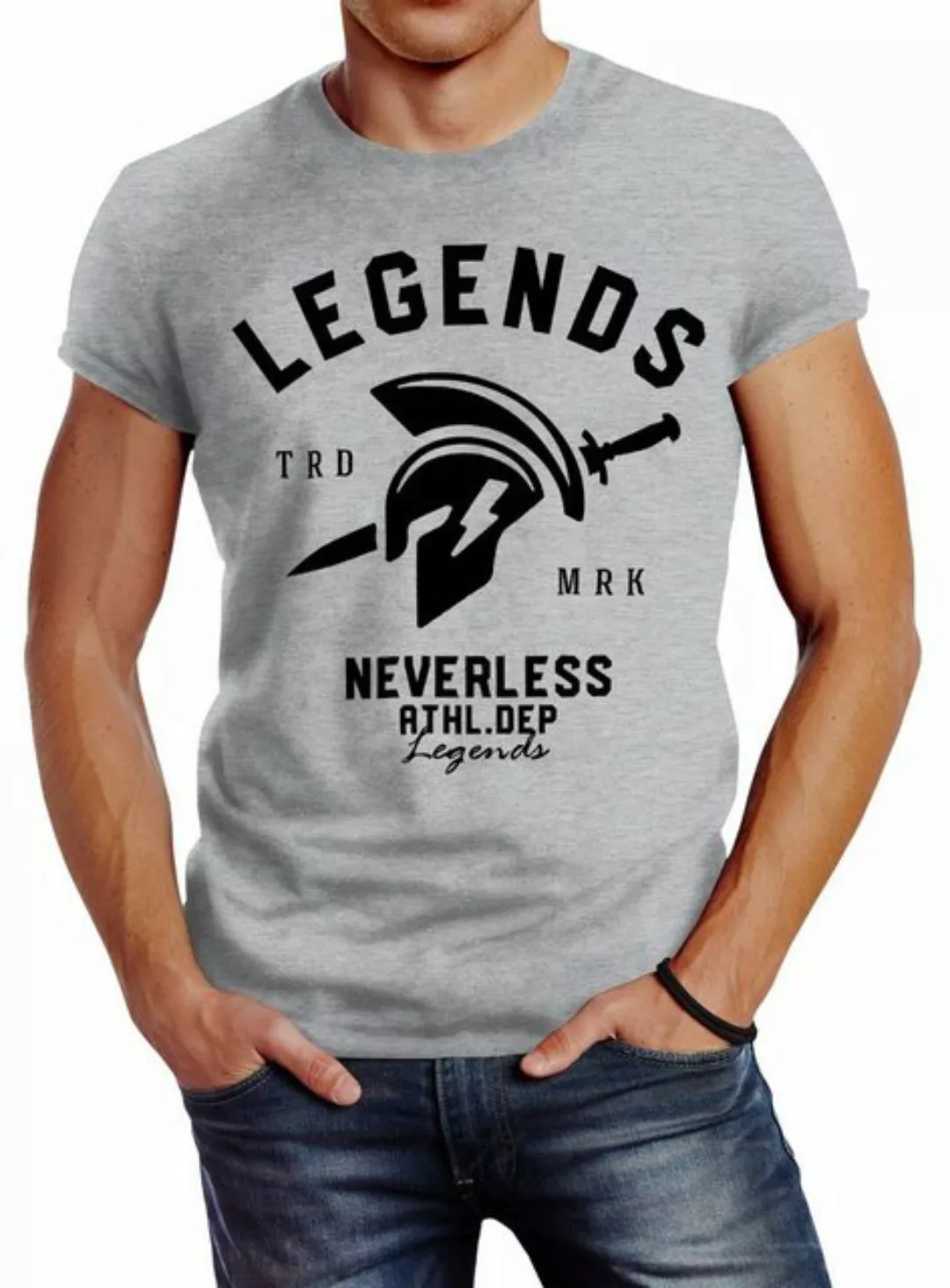 Neverless Print-Shirt Cooles Herren T-Shirt Legends Sparta Gladiator Gym At günstig online kaufen